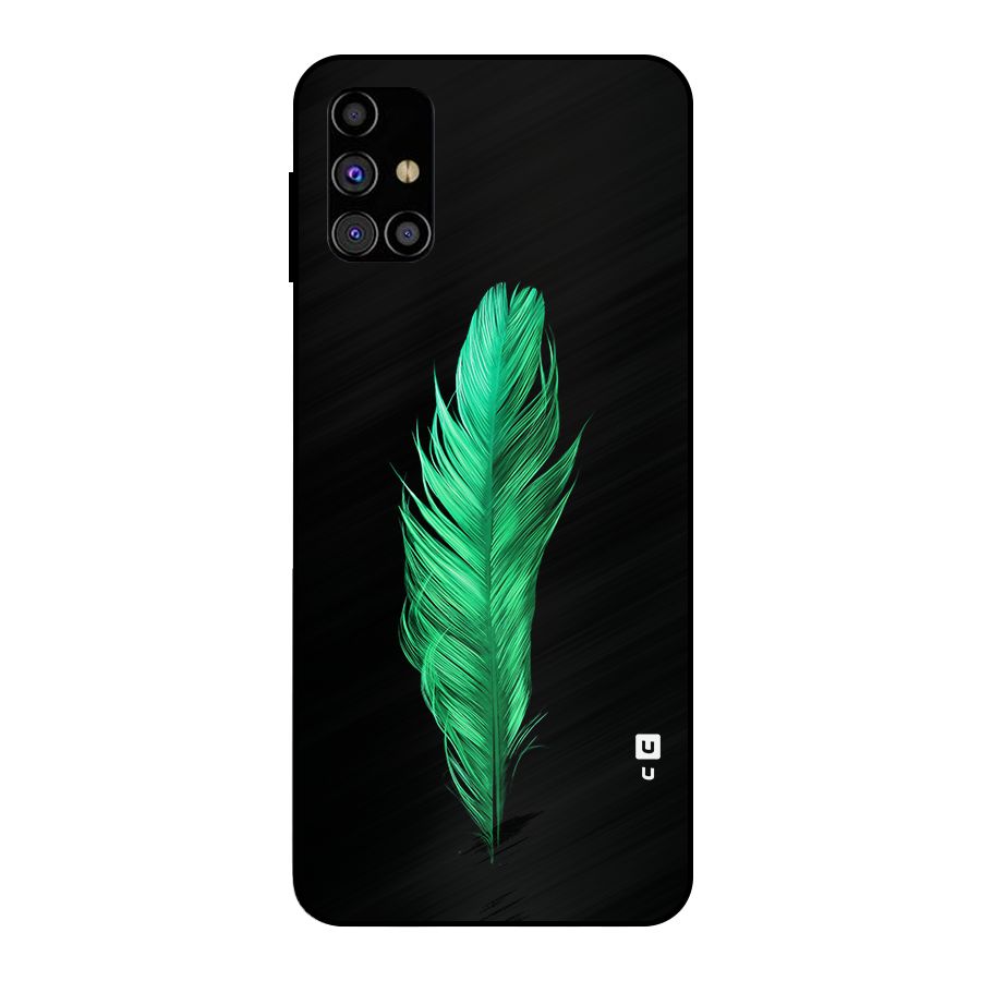 Beautiful Green Feather Metal Back Case for Galaxy M31s