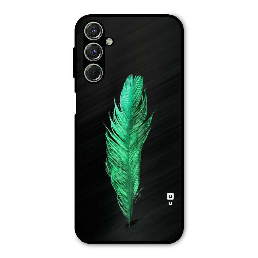 Beautiful Green Feather Metal Back Case for Galaxy M34