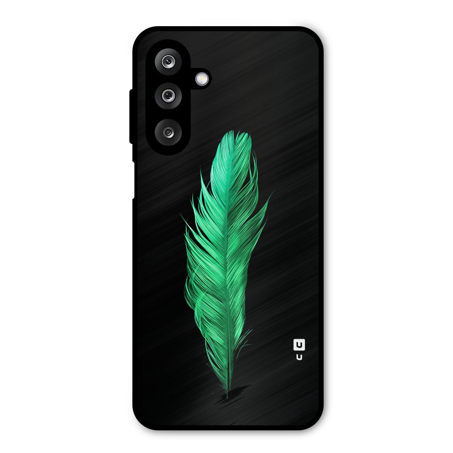 Beautiful Green Feather Metal Back Case for Galaxy M36