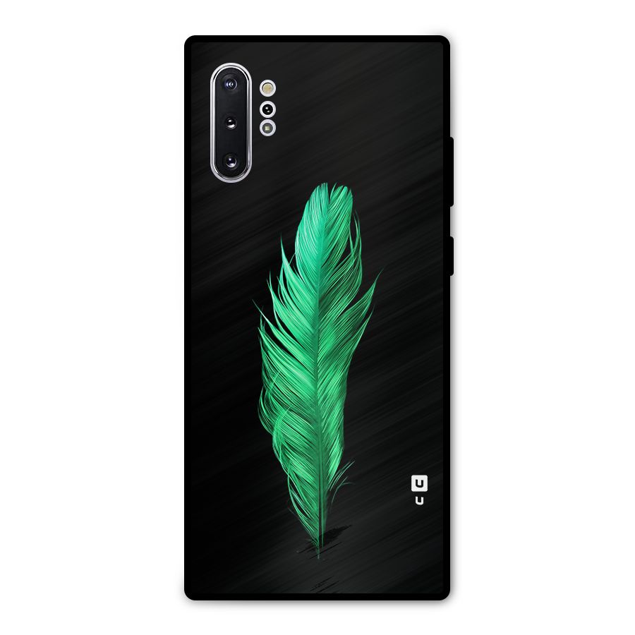 Beautiful Green Feather Metal Back Case for Galaxy Note 10 Plus