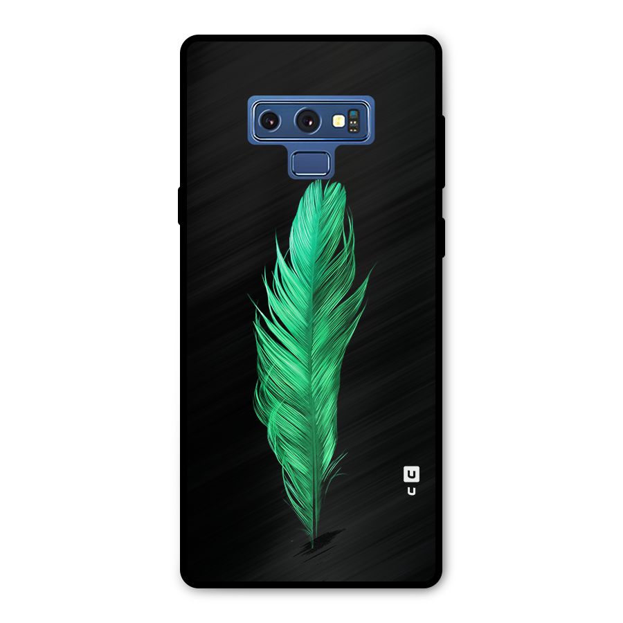 Beautiful Green Feather Metal Back Case for Galaxy Note 9
