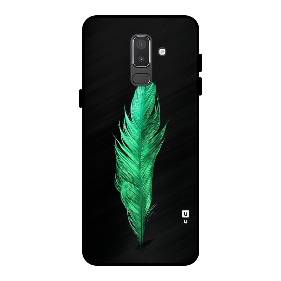Beautiful Green Feather Metal Back Case for Galaxy On8 (2018)