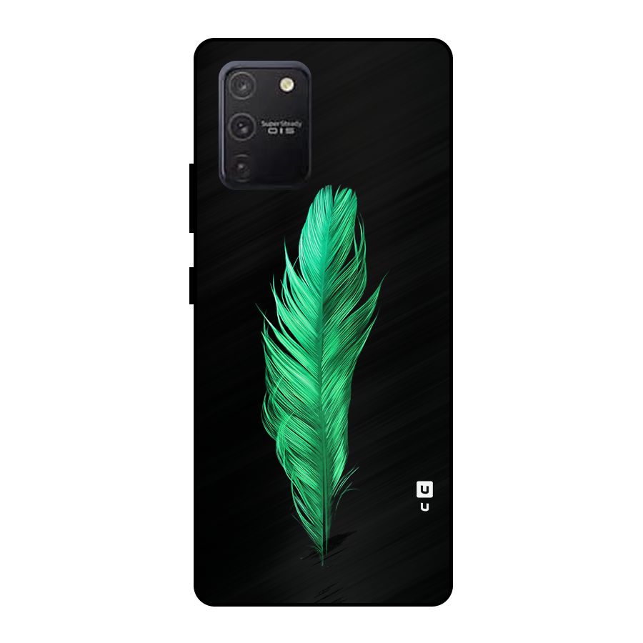 Beautiful Green Feather Metal Back Case for Galaxy S10 Lite