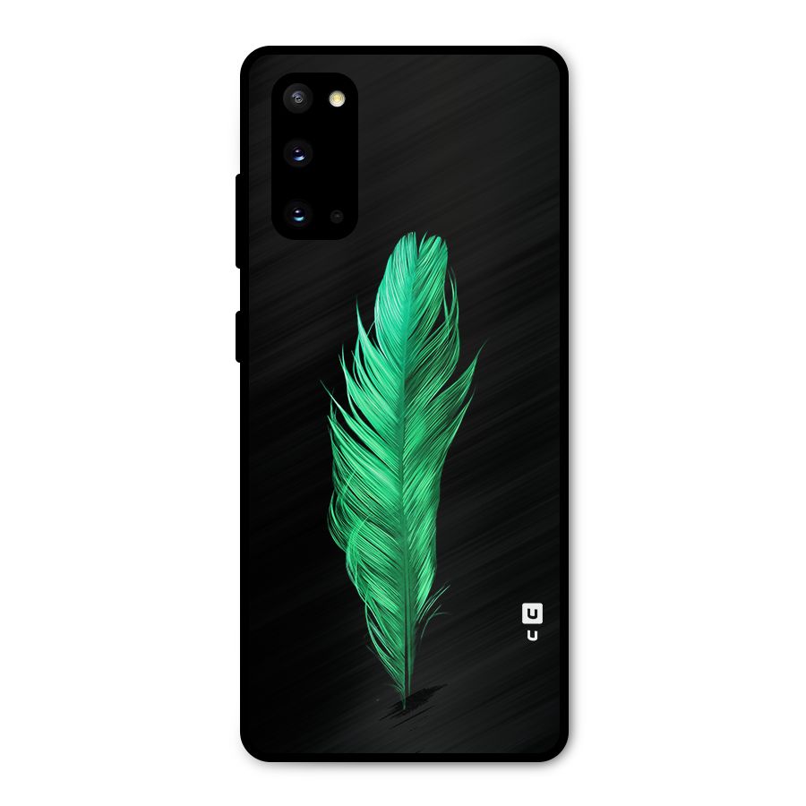 Beautiful Green Feather Metal Back Case for Galaxy S20