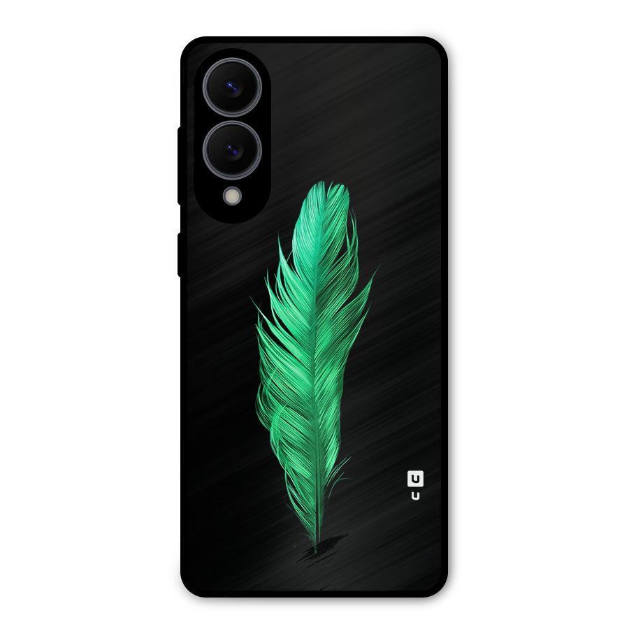 Beautiful Green Feather Metal Back Case for Galaxy S25 Edge