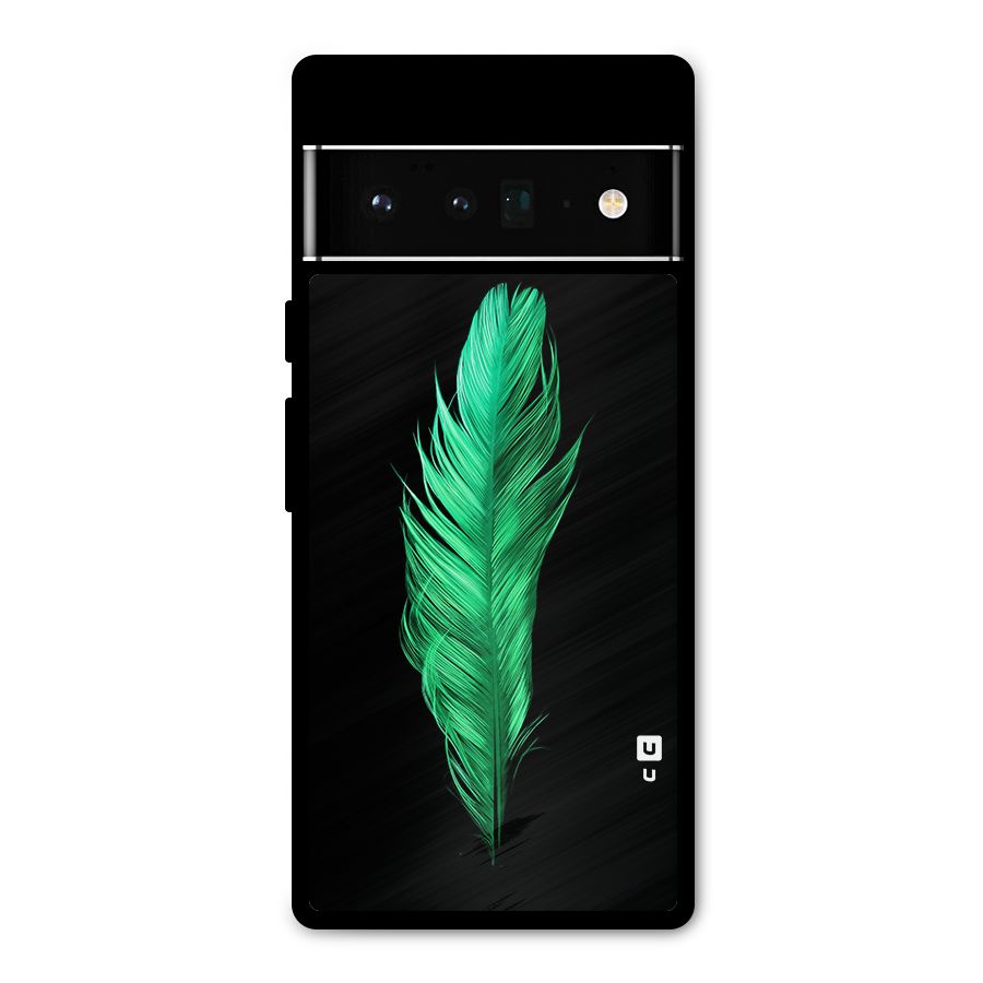 Beautiful Green Feather Metal Back Case for Google Pixel 6 Pro