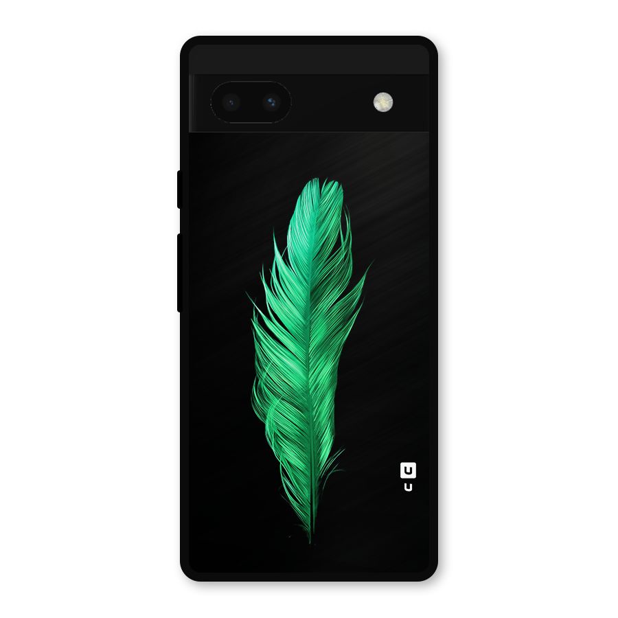 Beautiful Green Feather Metal Back Case for Google Pixel 6a