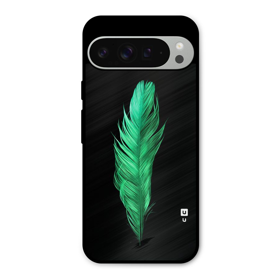 Beautiful Green Feather Metal Back Case for Google Pixel 9 Pro XL