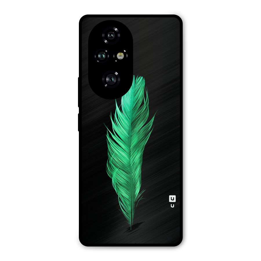 Beautiful Green Feather Metal Back Case for Honor 200 Pro