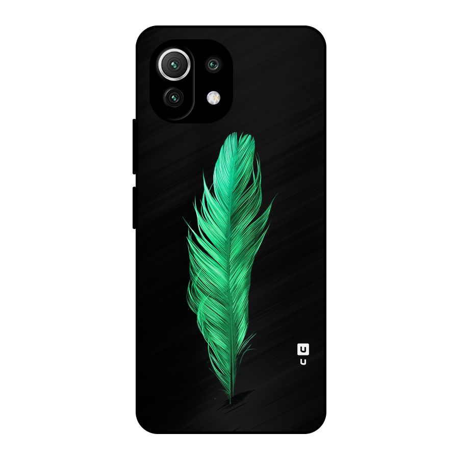 Beautiful Green Feather Metal Back Case for Mi 11 Lite NE 5G