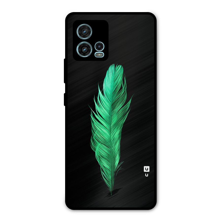 Beautiful Green Feather Metal Back Case for Moto G72