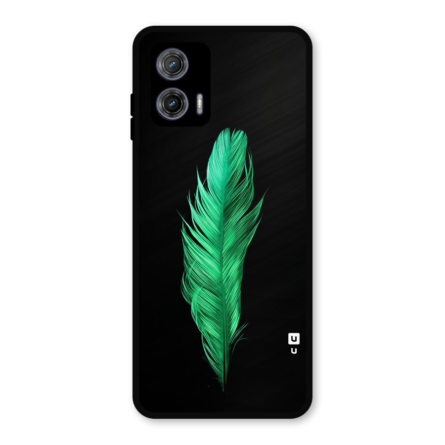 Beautiful Green Feather Metal Back Case for Moto G73