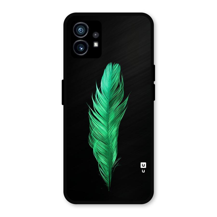 Beautiful Green Feather Metal Back Case for Nothing Phone 1