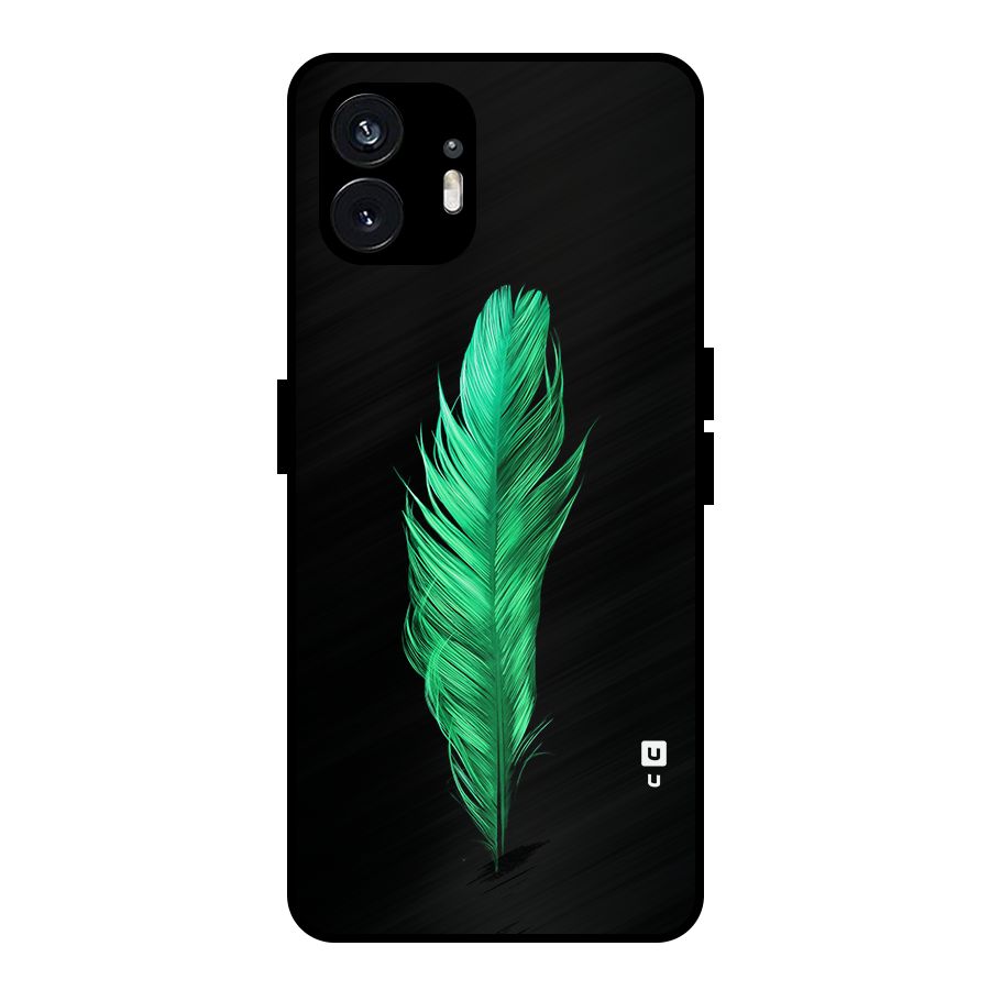 Beautiful Green Feather Metal Back Case for Nothing Phone 2