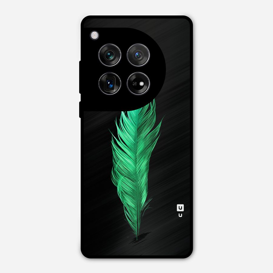 Beautiful Green Feather Metal Back Case for OnePlus 12