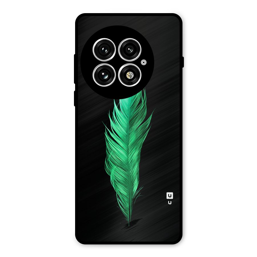 Beautiful Green Feather Metal Back Case for OnePlus 13