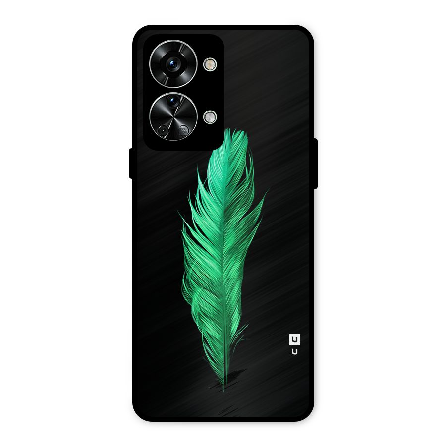 Beautiful Green Feather Metal Back Case for OnePlus Nord 2T