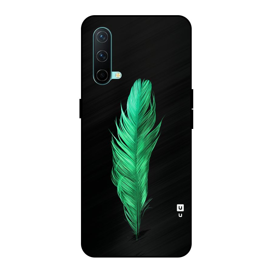 Beautiful Green Feather Metal Back Case for OnePlus Nord CE 5G