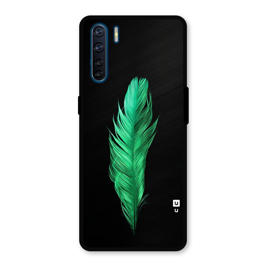 Beautiful Green Feather Metal Back Case for Oppo F15