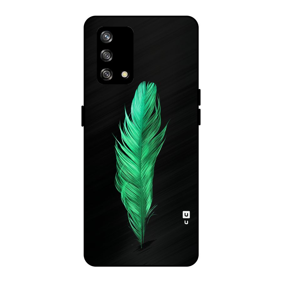 Beautiful Green Feather Metal Back Case for Oppo F19