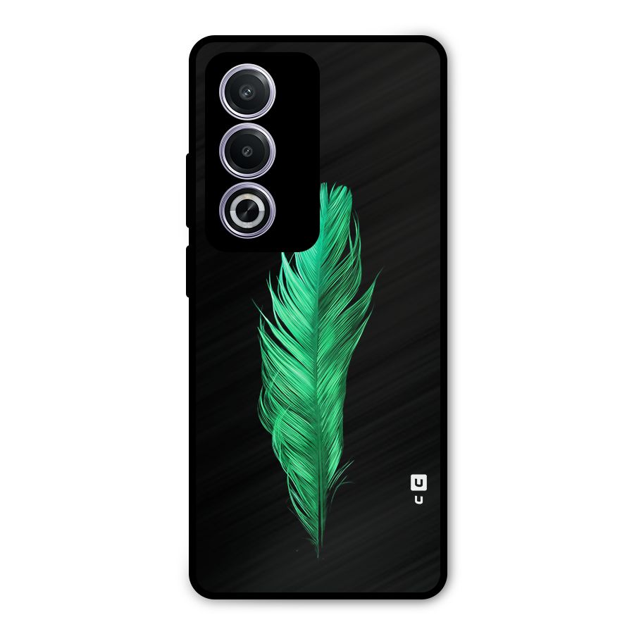 Beautiful Green Feather Metal Back Case for Oppo K12x