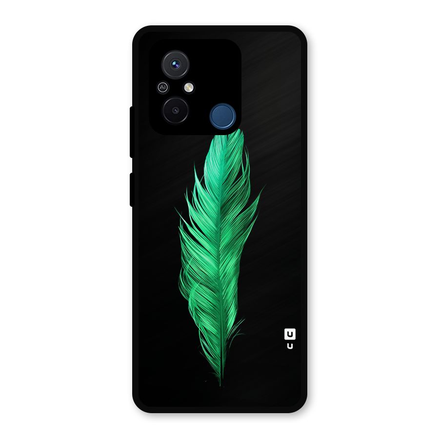 Beautiful Green Feather Metal Back Case for Poco C55