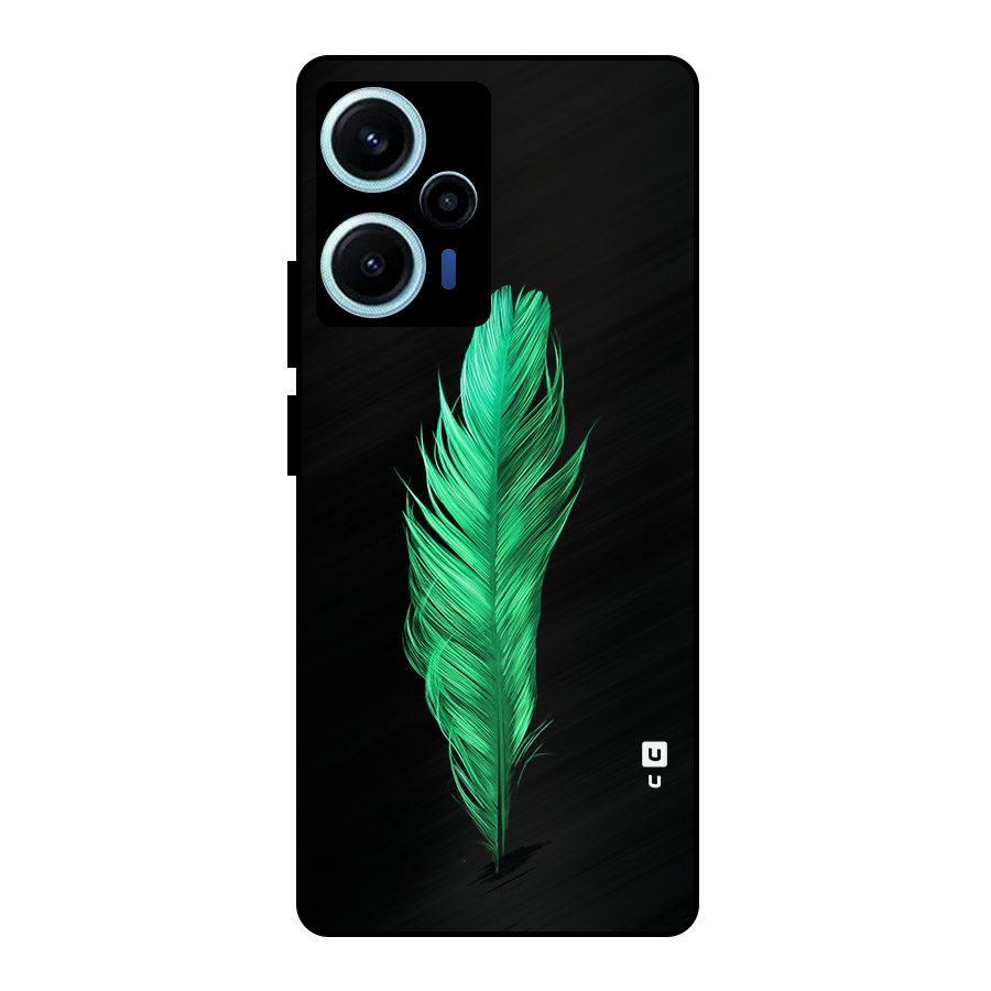 Beautiful Green Feather Metal Back Case for Poco F5