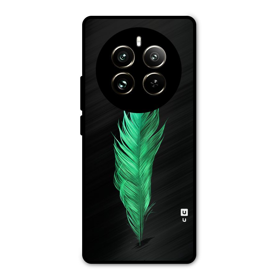 Beautiful Green Feather Metal Back Case for Realme 12 Pro