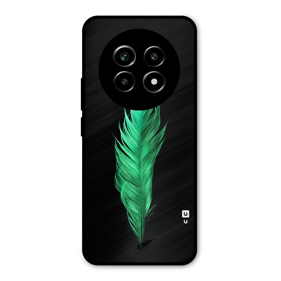 Beautiful Green Feather Metal Back Case for Realme 13 Pro