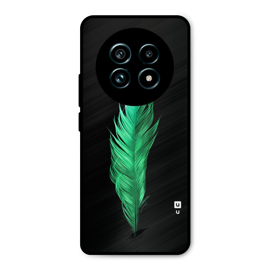 Beautiful Green Feather Metal Back Case for Realme 13 Pro Plus