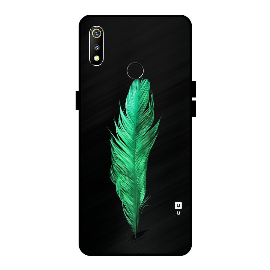 Beautiful Green Feather Metal Back Case for Realme 3i