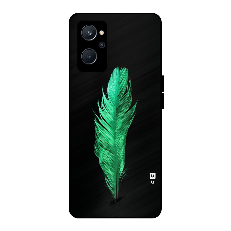 Beautiful Green Feather Metal Back Case for Realme 9i 5G