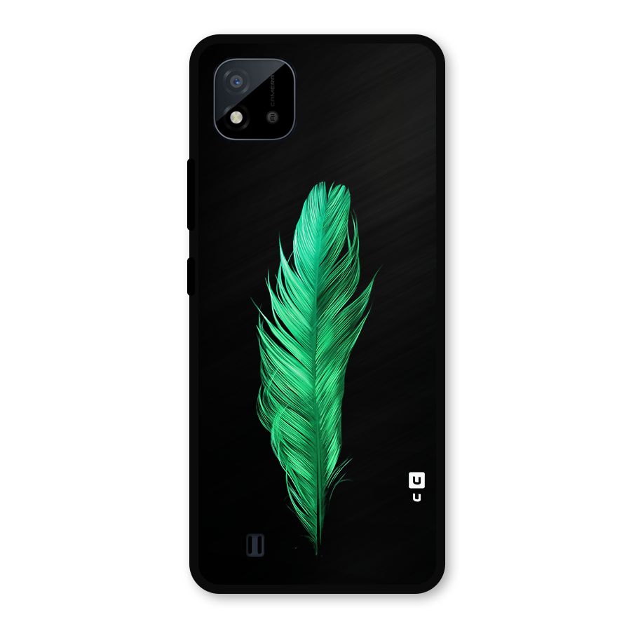 Beautiful Green Feather Metal Back Case for Realme C11 2021