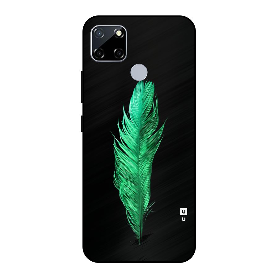 Beautiful Green Feather Metal Back Case for Realme Narzo 30A