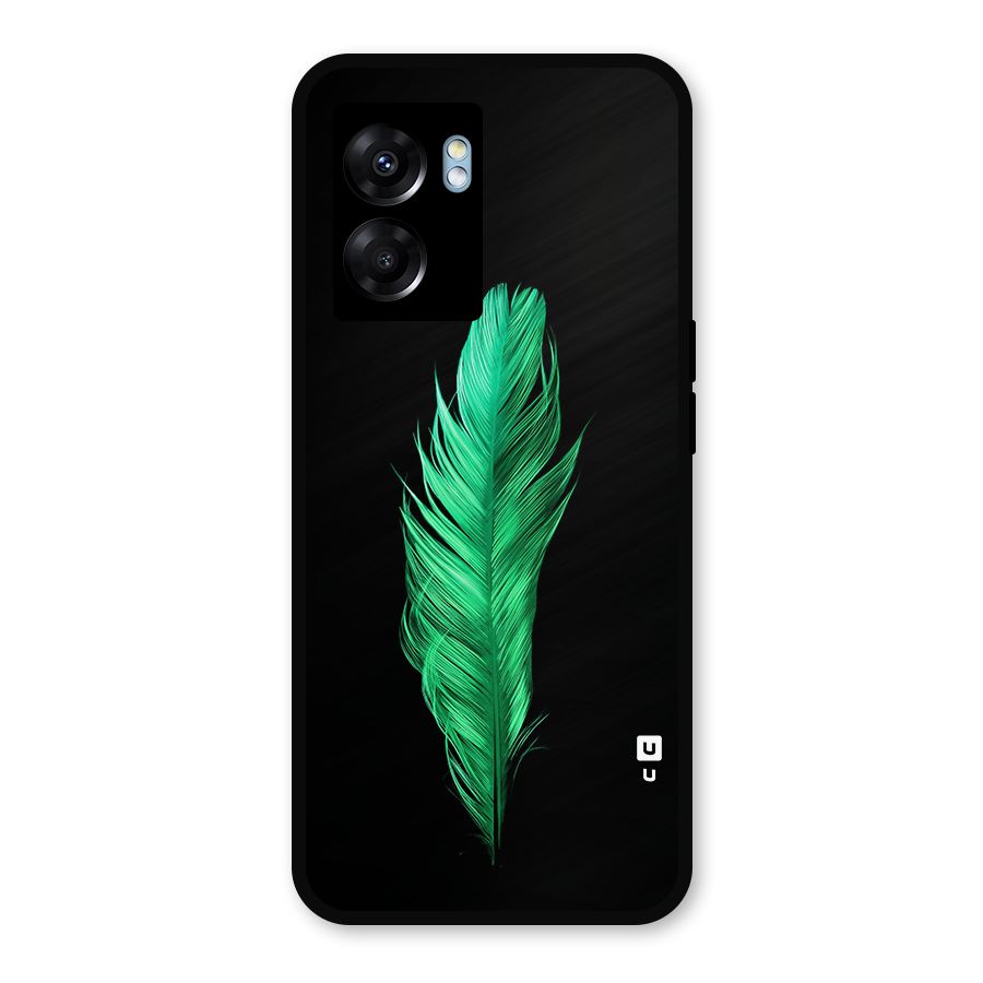 Beautiful Green Feather Metal Back Case for Realme Narzo 50 5G