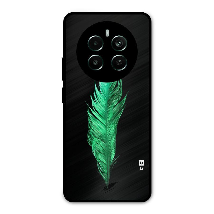 Beautiful Green Feather Metal Back Case for Realme Narzo 70 Pro