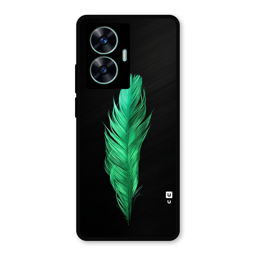 Beautiful Green Feather Metal Back Case for Realme Narzo N55