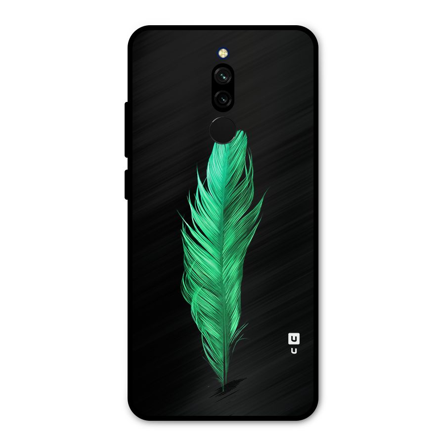 Beautiful Green Feather Metal Back Case for Redmi 8