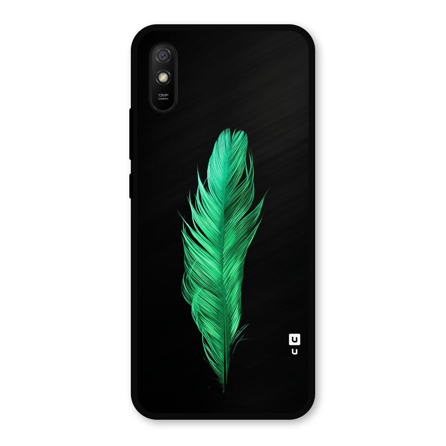 Beautiful Green Feather Metal Back Case for Redmi 9a