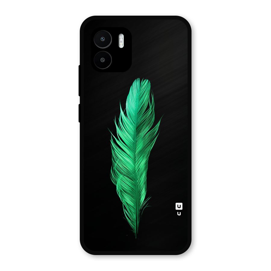 Beautiful Green Feather Metal Back Case for Redmi A2