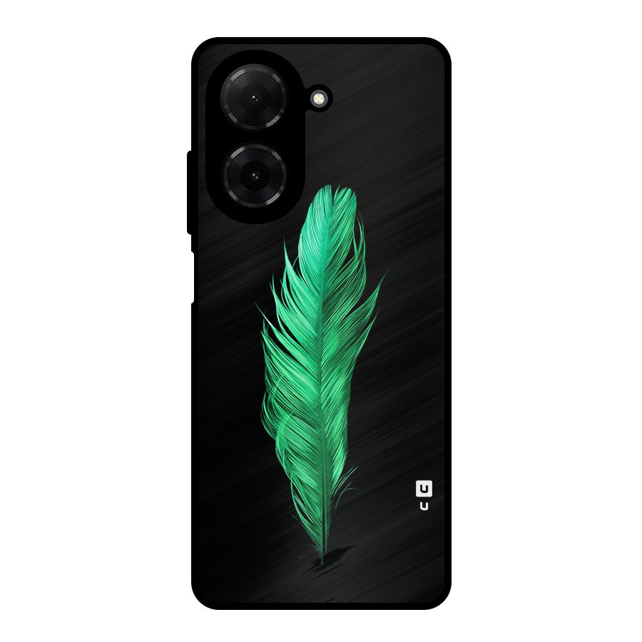 Beautiful Green Feather Metal Back Case for Redmi A5 4G