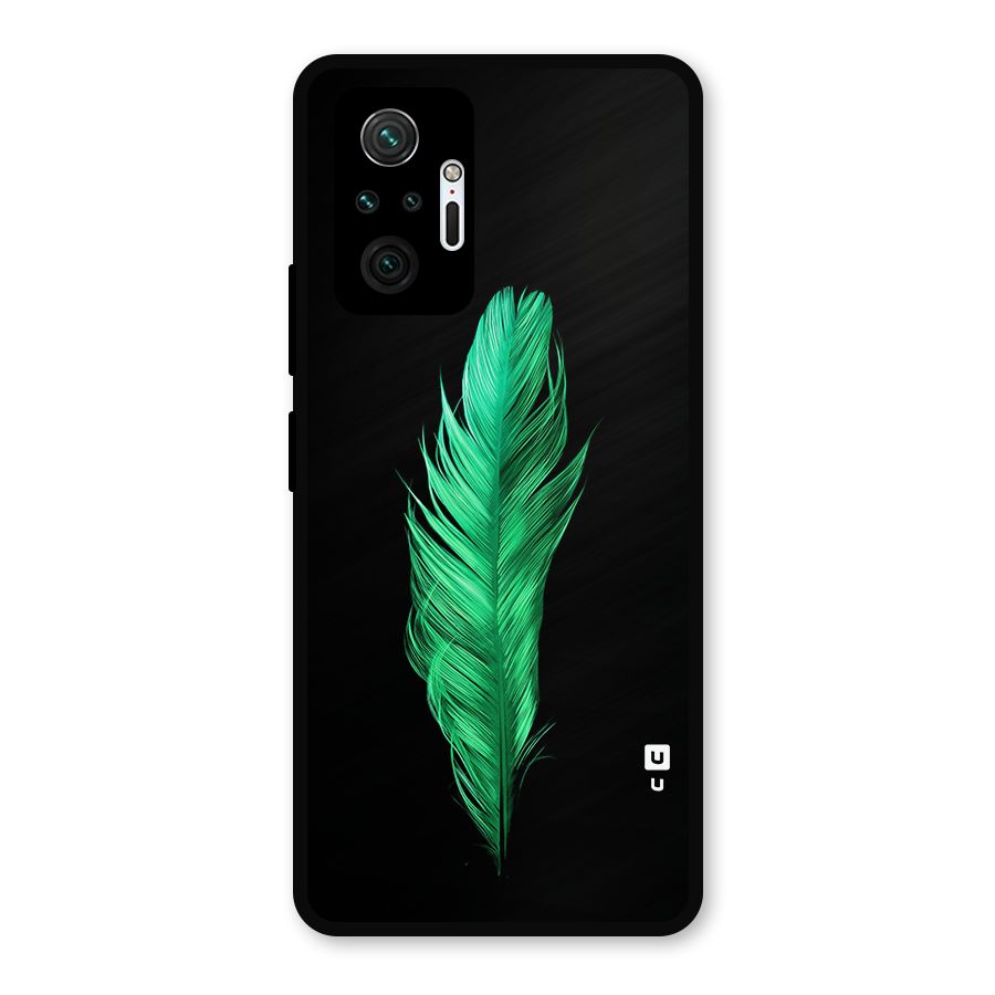 Beautiful Green Feather Metal Back Case for Redmi Note 10 Pro