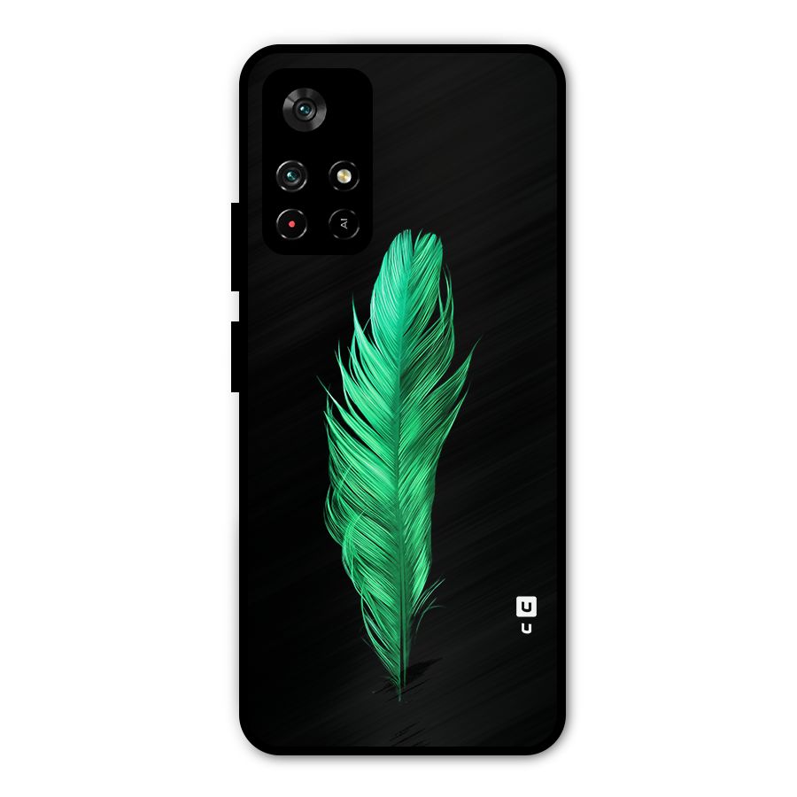 Beautiful Green Feather Metal Back Case for Redmi Note 11T 5G