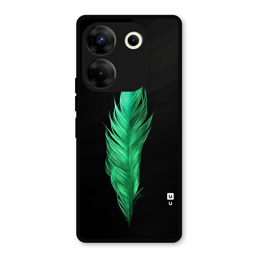 Beautiful Green Feather Metal Back Case for Tecno Camon 20