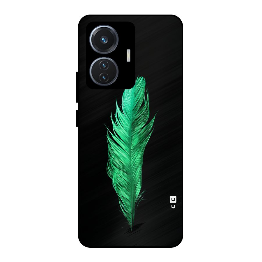 Beautiful Green Feather Metal Back Case for Vivo T1 44W