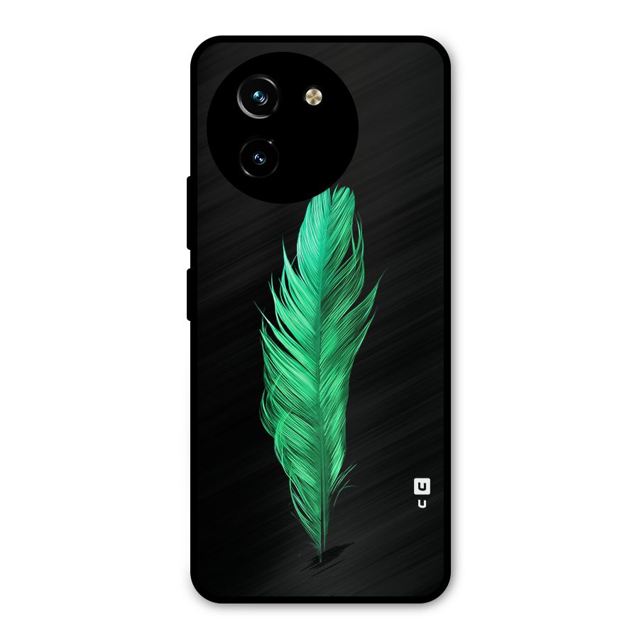 Beautiful Green Feather Metal Back Case for Vivo T3x
