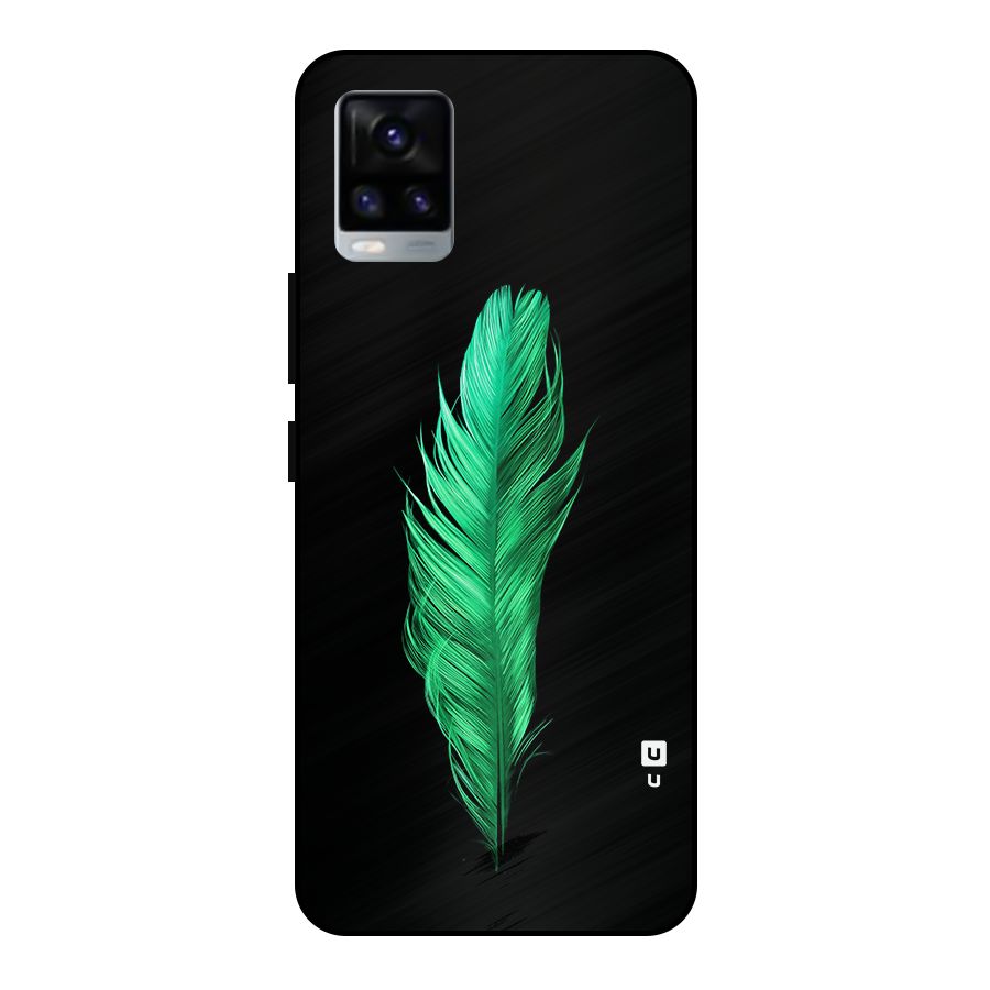 Beautiful Green Feather Metal Back Case for Vivo V20 2021