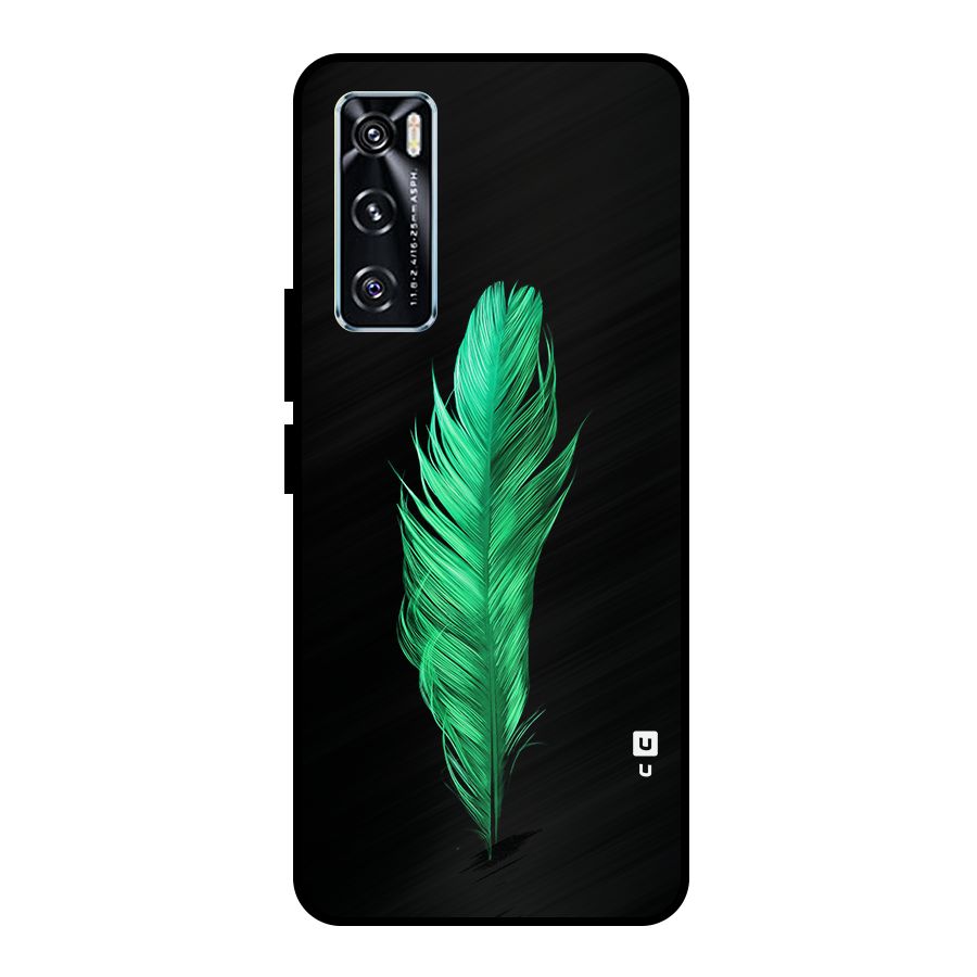 Beautiful Green Feather Metal Back Case for Vivo V20 SE