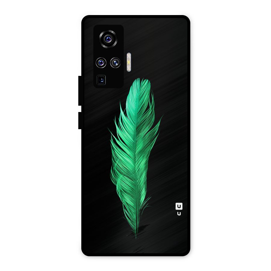 Beautiful Green Feather Metal Back Case for Vivo X50 Pro