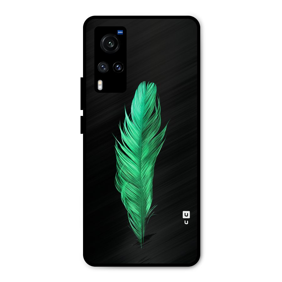 Beautiful Green Feather Metal Back Case for Vivo X60